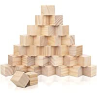 Kurtzy Bloques de Madera Cuadrados Pequeños (Pack de 30) - 3 x 3 x 3 cm Cubo Madera Pino Natural sin Acabado - Bloque…